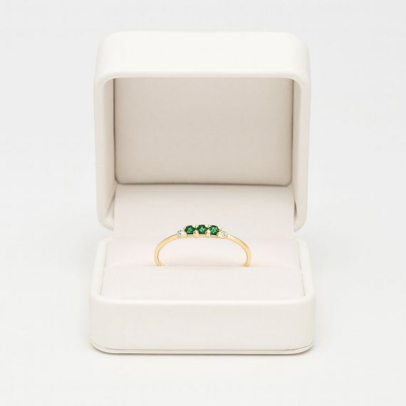 Anillo de esmeralda y diamantes Sicilia estuche