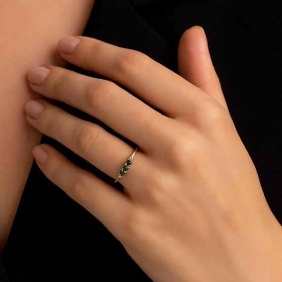 Anillo de esmeralda y diamantes Sicilia modelo