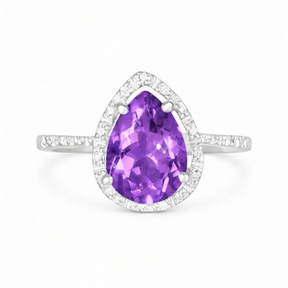 Anillo de amatista y diamantes Bolivia