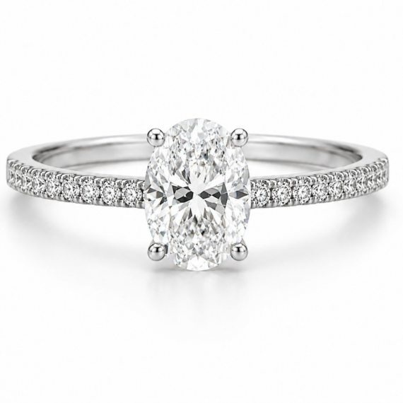 Anillo de diamantes Leticia oro blanco