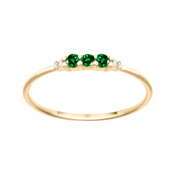 Anillo de esmeralda y diamantes SICILIA