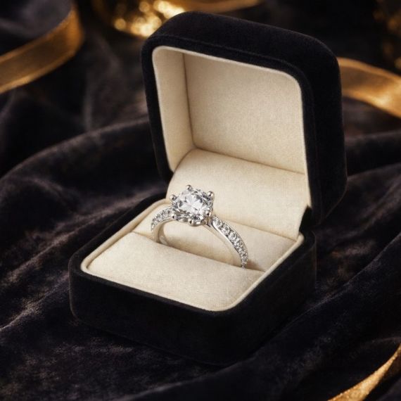 Anillo de diamantes Velázquez estuche