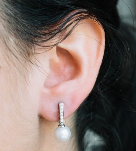 Pendientes de perlas y diamantes Australia modelo