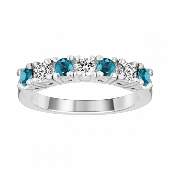 Anillo de aguamarina y diamantes oro blanco
