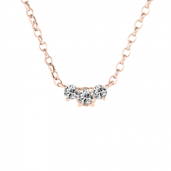 Colgante de diamantes Trilogy oro rosa