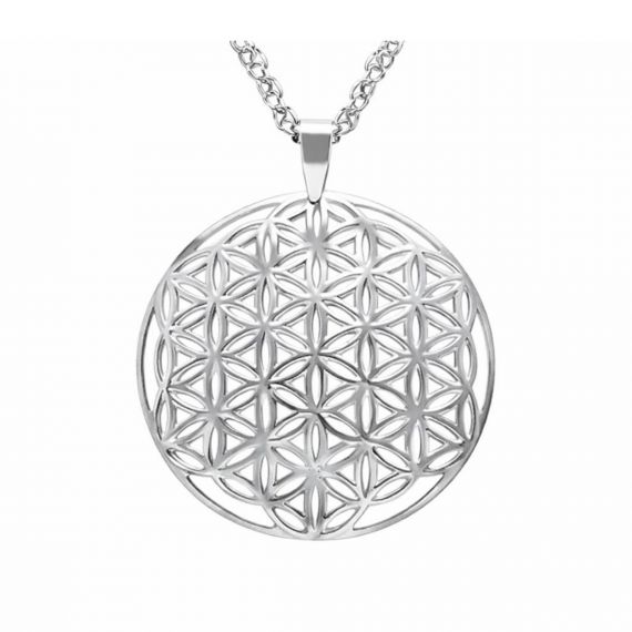 Colgante Flor de la Vida oro blanco 1º ley