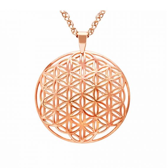 Colgante Flor de la Vida oro rosa 1ª ley