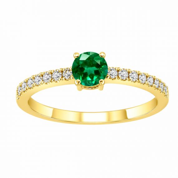 Anillo de esmeralda y diamantes Gadea oro amarillo
