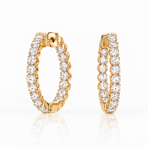 Pendientes de oro amarillo y diamantes Holi