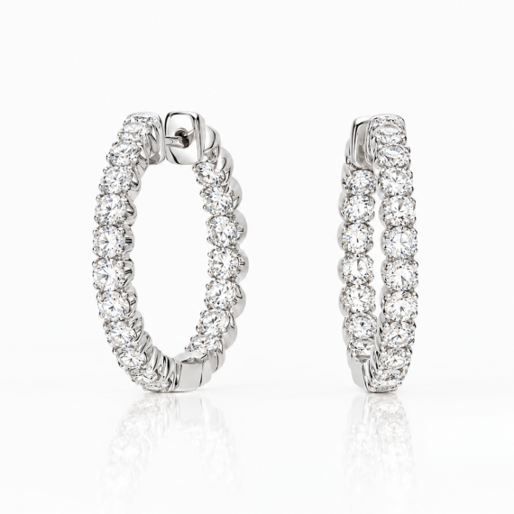 Pendientes de oro blanco y diamantes Holi