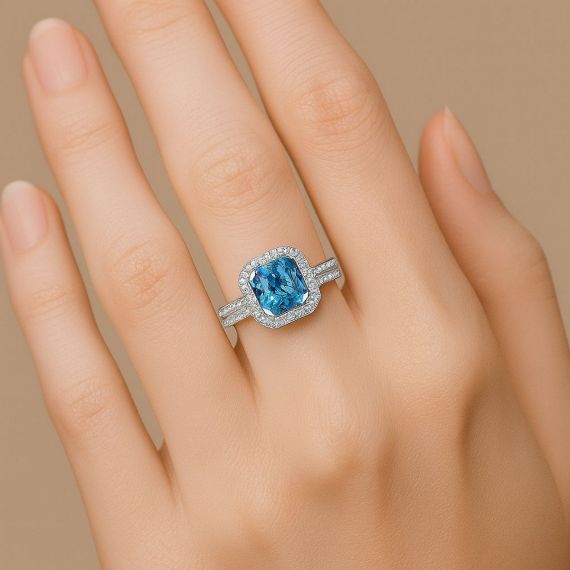 Anillo de topacio y diamantes Ibague modelo