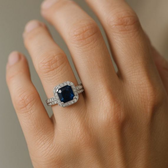 Anillo de tanzanita y diamantes Iguazu modelo