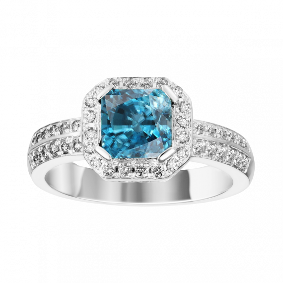 anillo de topacio y diamantes