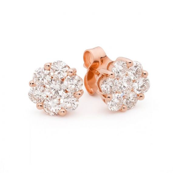 Pendientes de diamantes Spring oro rosa