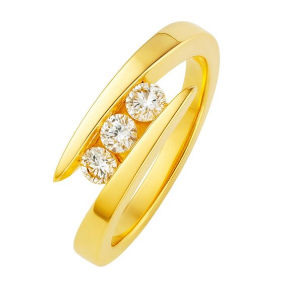 Alianza de diamantes Kalei oro amarillo
