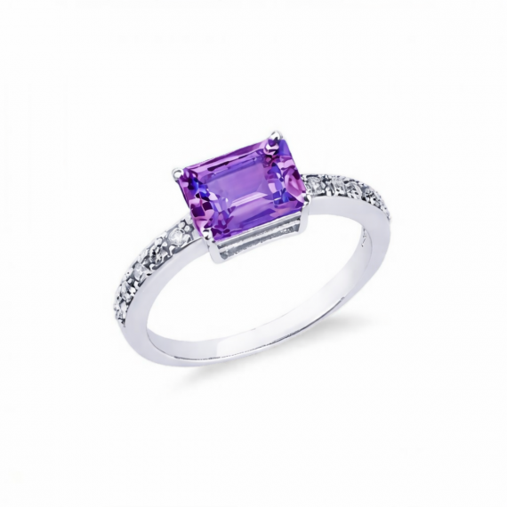 Anillo de amatista y diamantes Oporto