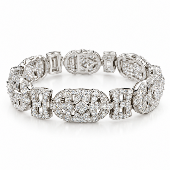 Pulsera de oro blanco y diamantes Orleans 