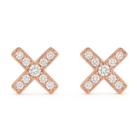 Pendientes de diamantes Lyon 1 oro rosa