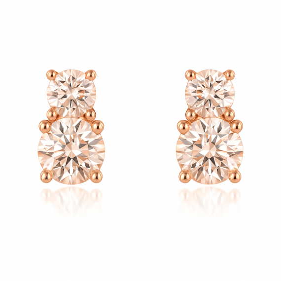 Pendientes de diamantes Arlene oro rosa