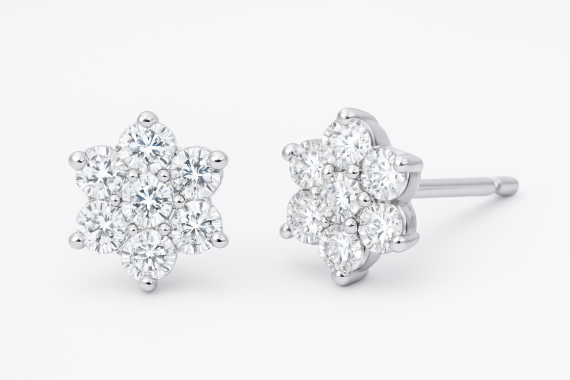 Pendientes de diamantes CLARA oro blanco