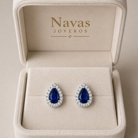 Pendientes de zafiro y diamantes Sarajevo estuche