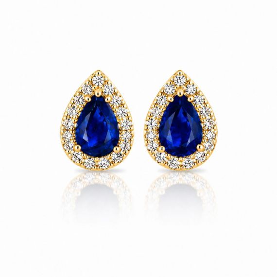 Pendientes de zafiro y diamantes Sarajevo oro amarillo