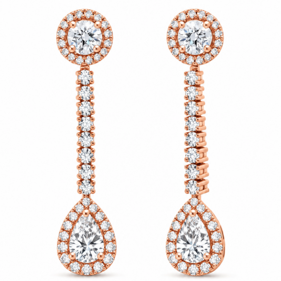Pendientes de diamantes Tokyo oro rosa