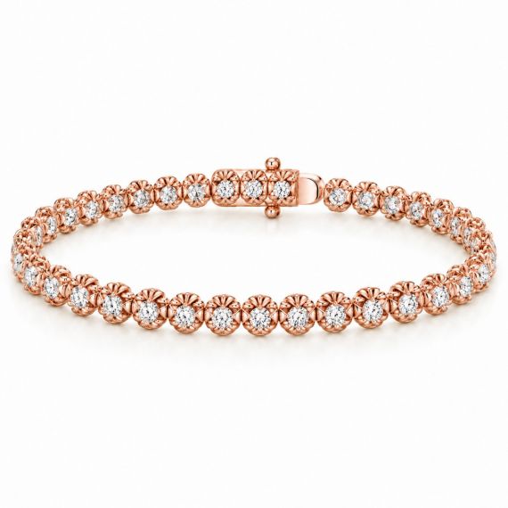 Pulsera de oro rosa y diamantes Carlota