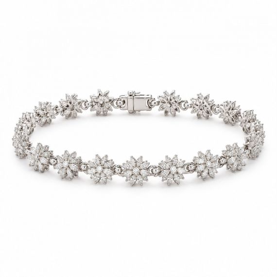 Pulsera de oro blanco y diamantes Manhattan