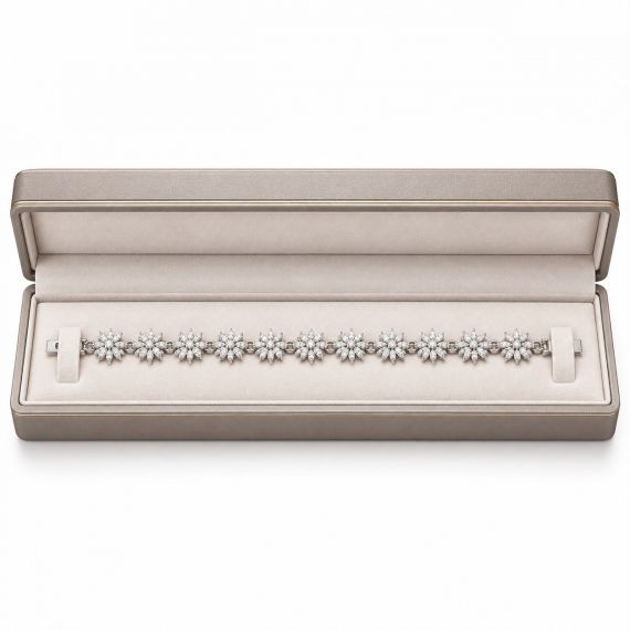 Pulsera de oro blanco y diamantes Manhattan estuche