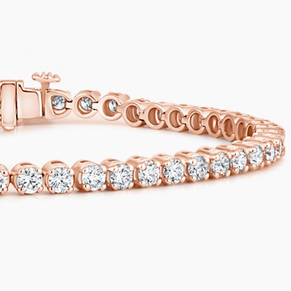Pulsera de diamantes y oro rosa Denver detalle