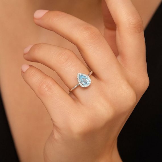 Anillo de aguamarina y diamantes Sarajevo modelo