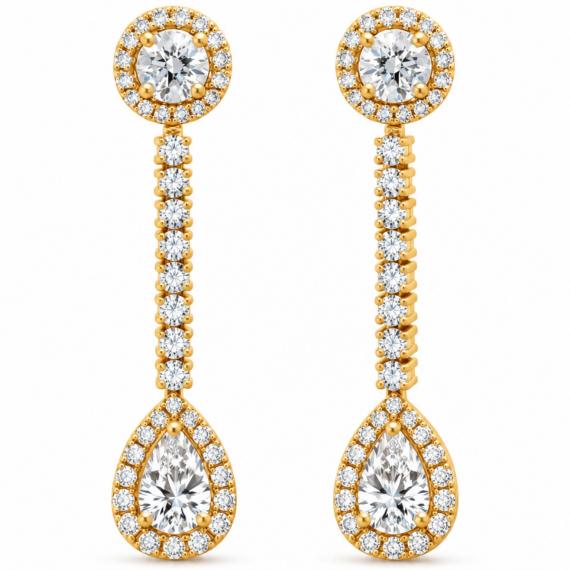 Pendientes de diamantes Tokyo oro amarillo